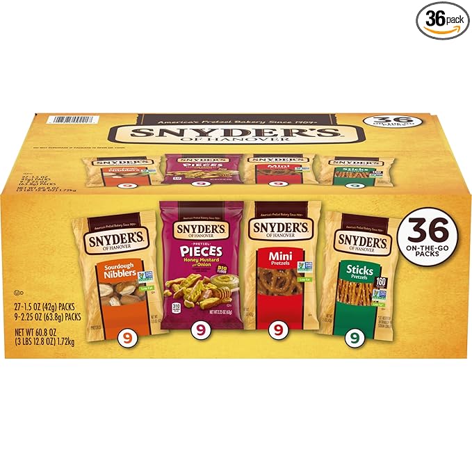 Snyder's of Hanover Variety Pack Pretzels, 36 Count Variety Pack (Pack of 36)