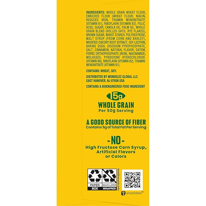 belVita Breakfast Bar Biscuit Sandwiches, Cinnamon Brown Sugar with Vanilla Creme, 30 Total Packs, 6 Boxes (2 Biscuits Per Pack)