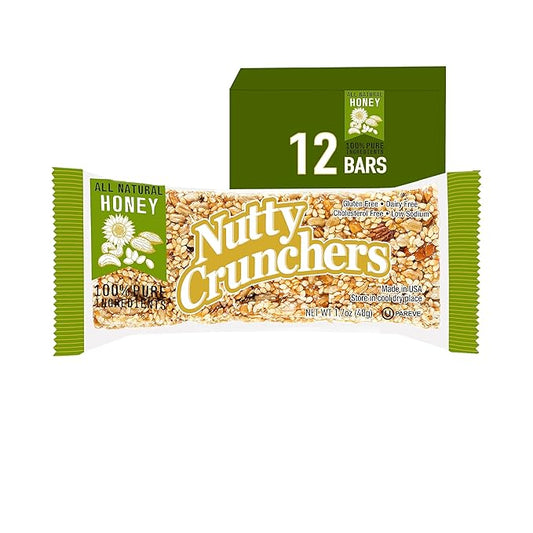 Nutty Crunchers All Natural Ingredients (Honey Mix, 12 Bars/box)