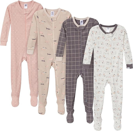 Gerber Unisex-Baby 4-Pack Footed Pajamas