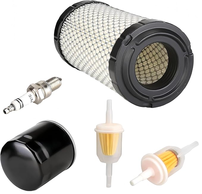 EZGO RXV & TXT Tune Up Kit (2008-Up RXV/2010-Up TXT) - Includes Air/Oil/Fuel Filters & Spark Plug | Golf Cart Maintenance Kit | Replaces OEM# 611879 | Ezgo Air Filter