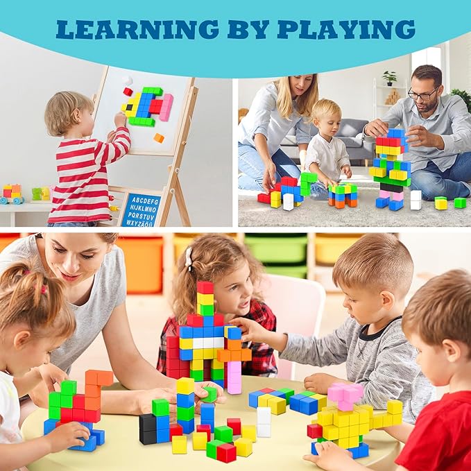 ROMDS 64 PCS Magnetic Blocks Toddler Toys Sensory Toys Magnetic Building Blocks Toys for Toddlers 3 4 5 6 7 8+ Years Old Boys Girls