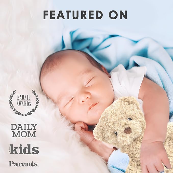 MON AMI Marshmallow Bear Plush Lovey for Babies – 15”, Security Blanket for Newborns, Baby Snuggle Toy