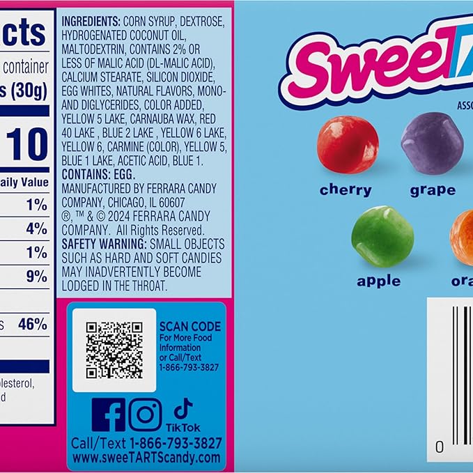 SweeTARTS Mini Chewy, Candy, Mixed Fruit, Theater Box, 3.75 oz, 12 count