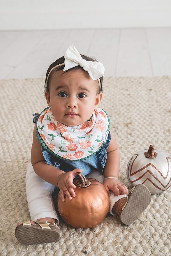 Copper Pearl Baby Bandana Drool Bibs for Drooling and Teething 2-Pack Fashion Bibs Gift Set for Girls “Hazel