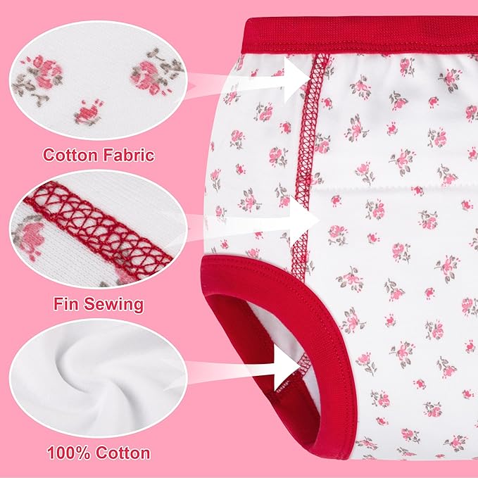 BIG ELEPHANT 10-Pack Baby Potty Training Underwear, Soft 100% Cotton Absorbent Training Pants for Boys & Girls, Ages 12M-10Y