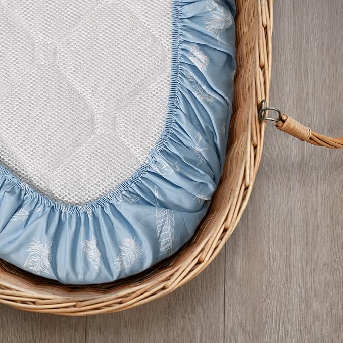 Gllquen Baby Bassinet Sheets 4 Pack, Breathable Cozy Fitted Mattress Sheet, Elastic Travel Crib Fashionable Pattern, Standard Cradle Safe Sheets for Babys Boy Girls 32"x16" (Pigeon)