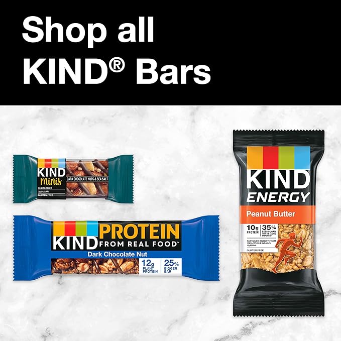 KIND Nut Bars, Peanut Butter Dark Chocolate, Healthy Snacks, Gluten Free, 8g Protein, 12 Count
