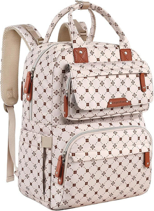 Baby Diaper Bag Backpack, Baby Bag for Girls Large Capacity with Stylish Flora, Travel Back Pack Multifunction Waterproof, Newborn Baby Registry Shower Gifts, Pink05