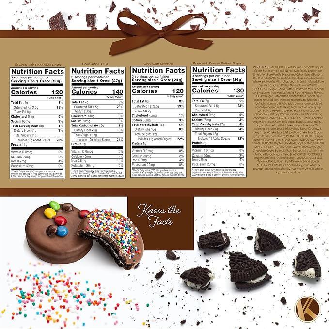 KREMERY Creamy Chocolate Cravings - Chocolate Covered Sandwich Cookies & Cream Gift Basket, in Sectional Gift Box (12 Cookies, Assorted Sweet Toppings) Food Assortments USA Made