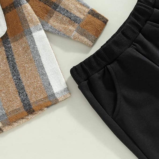 2Pcs Baby Boys Hoodie Tops Pants Set Dinosaur Deer Print Sweatsuit Fall Winter Outfits