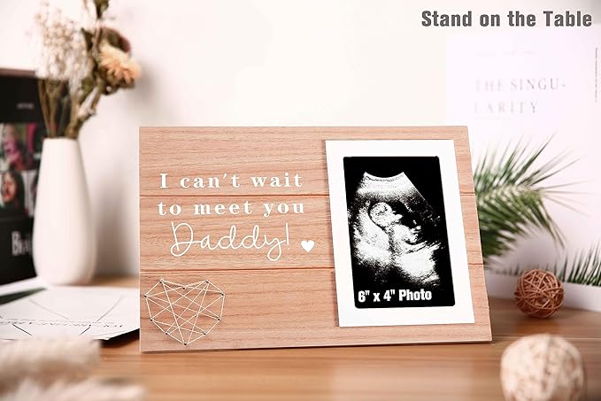 Fathers Day Gift for New Dad,Pregnancy Announcement for Daddy,Ultrasound Keepsake,First Time Dad Present-Photo Frame Picture Frame-I Can't Wait To Meet You, Daddy
