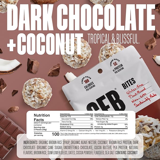 The GFB Variety Pack Protein Bites - Gluten Free, Plant Based, Non GMO, Sustainably Made – Ridiculously Tasty, Healthy, Vegan, Protein Energy Balls, 4 oz (4 Count)