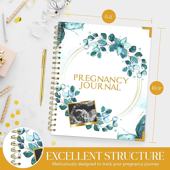 Pregnancy Journal Keepsake Book, 97 Page Hardcover Pregnancy Book, Baby Keepsake Book, Baby Books from Birth, Pregnancy Planner, Baby Book Keepsake, Pregnancy Journal for New Moms, Includes Pen , note block.