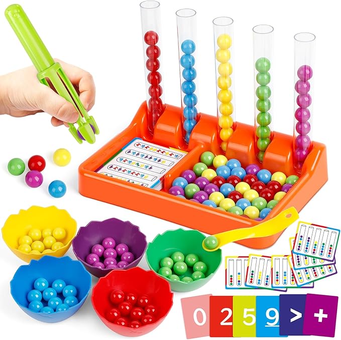 Aizweb Counting and Color Sorting Toys for Toddlers, Montessori Toys Preschool Kindergarten Learning Activities,STEM Math Manipulatives Matching Games Educational Learning Fine Motor Skills