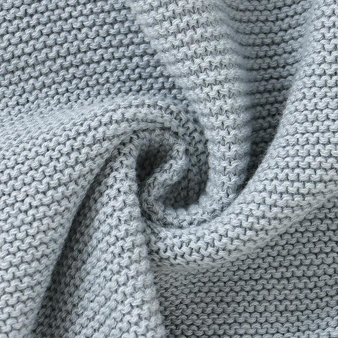 LAWKUL Bunny Lovey Baby Blanket Soft Cuddly Security Blanket Knit Snuggle Comfort for Newborns Toddler Boy Girl Blue 16x16in