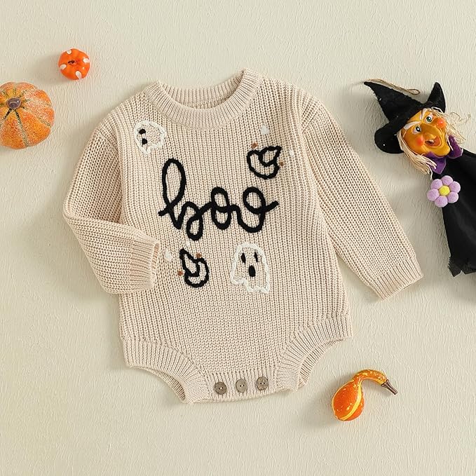 FYBITBO Baby Girl Boy Sweater Knit Oversized Pullover Sweatshirt Romper Onesie Warm Fall Winter Clothes Outfit Newborn