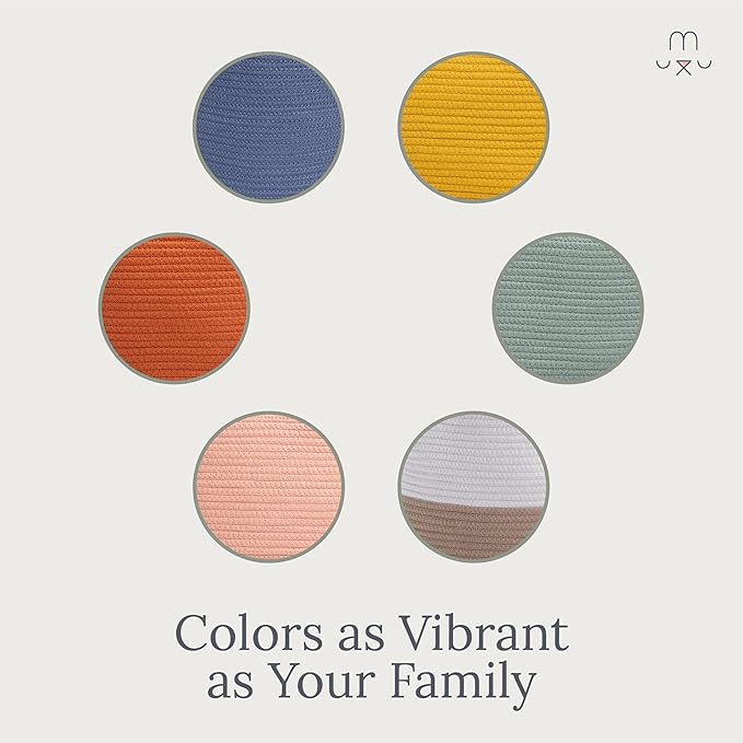 Natemia Large Storage Basket (15" x 15" x 14") - Woven Baskets for Storage, Baby Storage Basket and Toy Organizer, Blanket Basket, Perfect Baby Registry Gift, Rope Baskets for Storage, Basket Storage