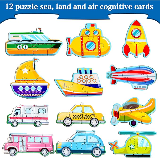 Magnetic Puzzles for Kids Ages 1-3, Travel Toddler Puzzles Ages 2-4 Year, Space Car Activities Toy for Boys & Girls 3-5 yo - Learning Magnet Gift for Road Trip