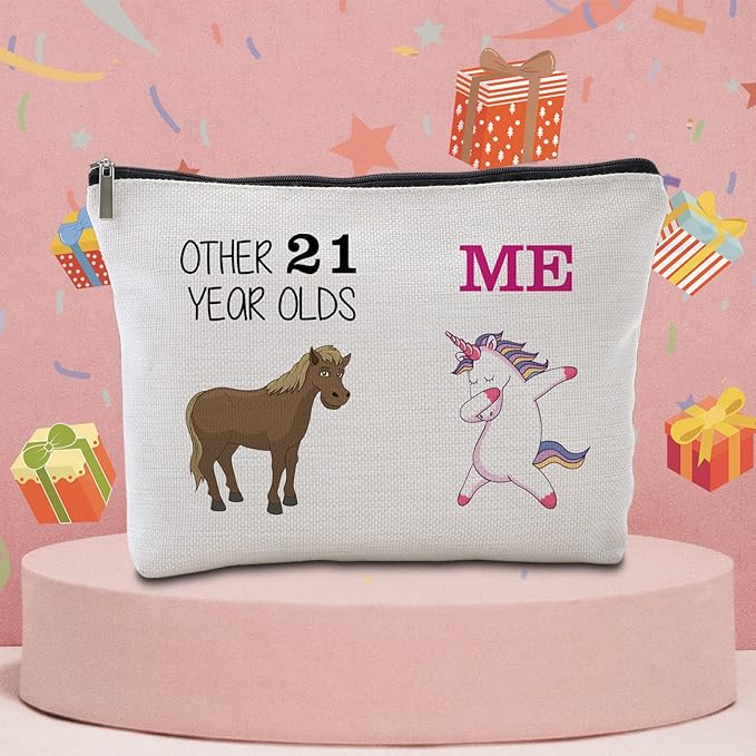 21st Birthday Gifts for Her Travel Makeup Bag Funny Unicorn Gift Bag Other 21 Year Old Me Unicorn Best 21st Birthday Gift Ideas 21 Year Old Birthday Gifts for Her