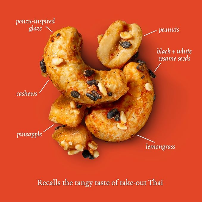 Sahale Snacks Thai Cashews Glazed Mix, 4 Ounces (Pack of 6)