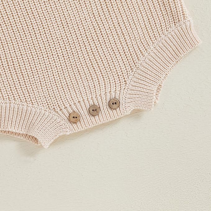 FYBITBO Baby Girl Boy Sweater Knit Oversized Pullover Sweatshirt Romper Onesie Warm Fall Winter Clothes Outfit Newborn