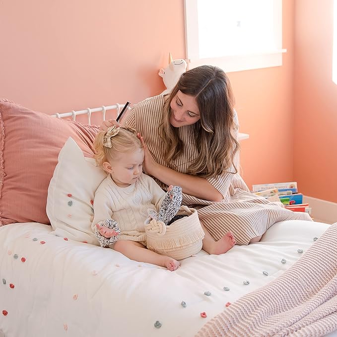 NaturalCozy 3-Piece Boho Decor Storage Basket Set – Cotton Rope Woven Baskets for Organizing! Small Baby Stuff, Shower, Gift Basket, Nursery Planter, Toy Shelves