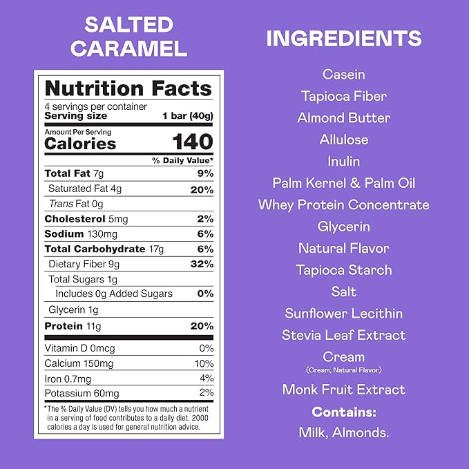 MAGIC SPOON Treats - High Protein, Low Carb, Keto Friendly, Low Sugar, Gluten Free, Crispy Protein Bar Cereal Bar, On-The-Go Healthy Snack (Salted Caramel, 16 Bars)