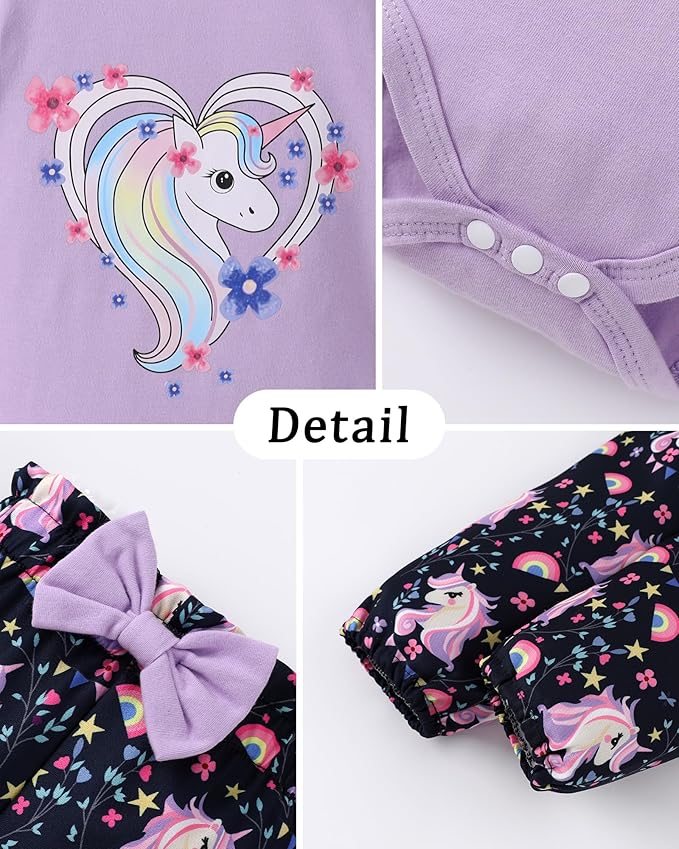 Baby Girl Clothes Newborn Infant Cotton Ruffle Romper+ Floral Pants + Headband Sets Fall Winter Outfits