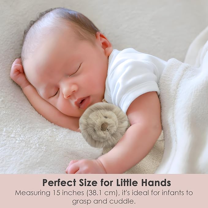 Mon Ami Luca The Lion Plush Security Blankie for Babies – 15”, Plush Stuffed Animal Security Blanket, Baby Snuggle Toy, Unisex Newborn Gifts