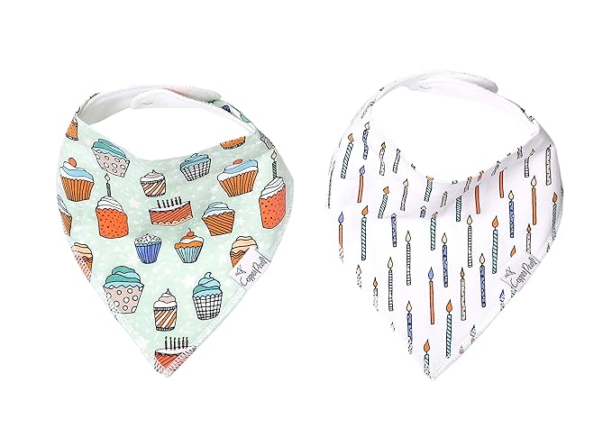Copper Pearl Baby Bandana Drool Bibs for Drooling and Teething 2-Pack Gift Set “Confetti