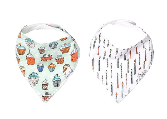 Copper Pearl Baby Bandana Drool Bibs for Drooling and Teething 2-Pack Gift Set “Confetti