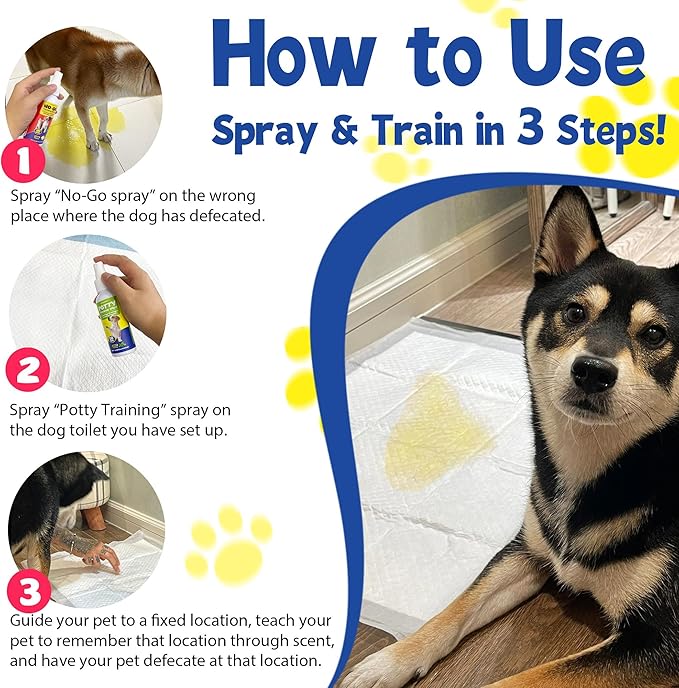 Dog Potty Training Spray Set, Indoor & Outdoor Potty Training for Dogs & Puppies, Stops Urination & Marking, Puppy Essentials (3.38 fl.oz)