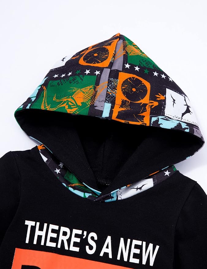 Fommy Newborn Baby Boy Clothes Plaid Letter Print Long Sleeve Hoodies + Long Pants 2PCS Fall Winter Outfits Set