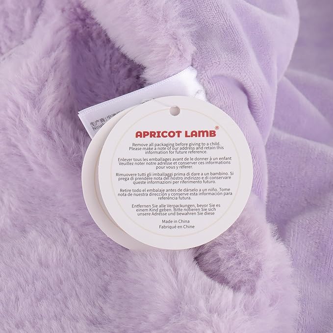 Apricot Lamb Stuffed Animals Purple Bunny Rabbit Security Blanket Infant Nursery Character Blanket Luxury Snuggler Plush Baby Lovey(Purple Bunny)