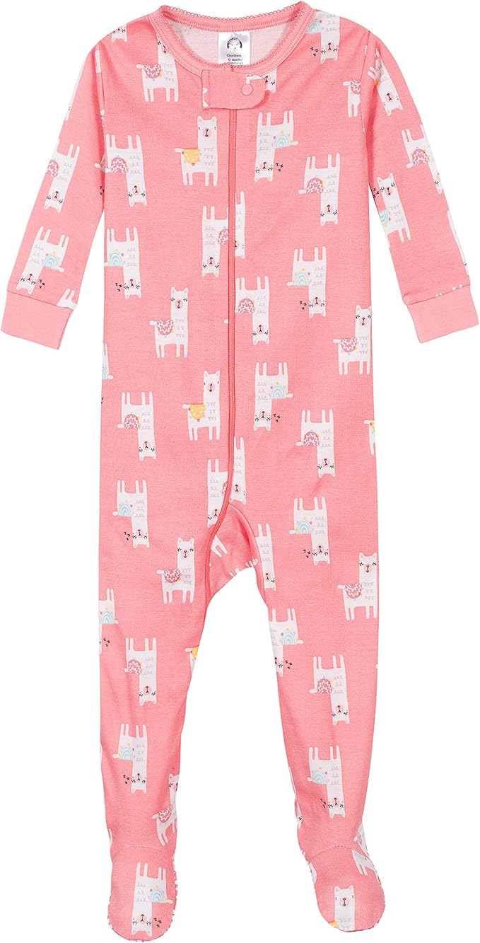 Gerber Baby Girls' 2-Pack Footed Pajamas