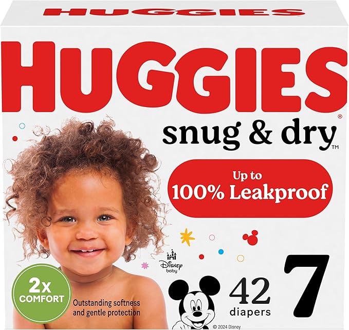Huggies Size 7 Diapers, Snug & Dry Baby Diapers, Size 7 (41+ lbs), 42 Count, Packaging May Vary
