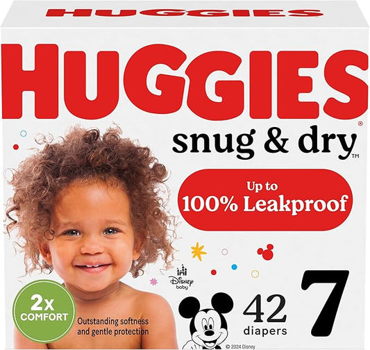 Huggies Size 7 Diapers, Snug & Dry Baby Diapers, Size 7 (41+ lbs), 42 Count, Packaging May Vary