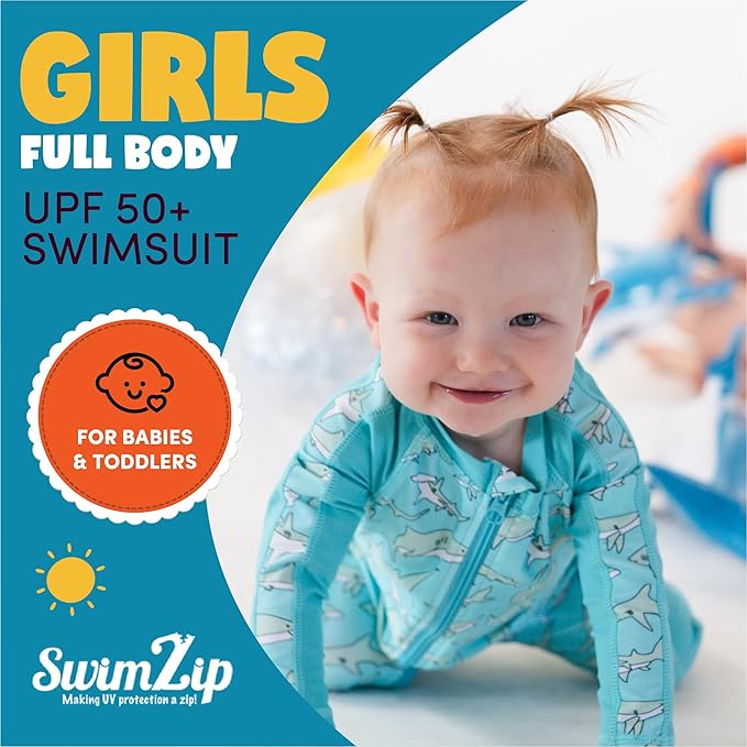 SwimZip Boys' Long-Sleeve UPF 50+ Swimsuit for Baby, Toddler, & Little Boys
