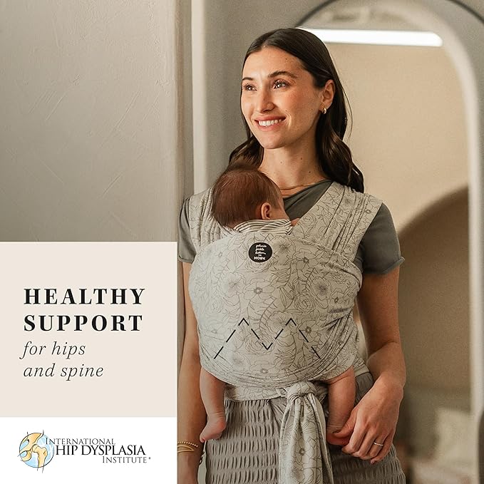 Moby Baby Wrap Carrier Classic by Petunia Pickle Bottom for Newborns to Toddlers (8-33lbs), Infant Sling Carrier, Lightweight & Hands Free Design, Adjustable for All Body Types (Seaside Poppies)