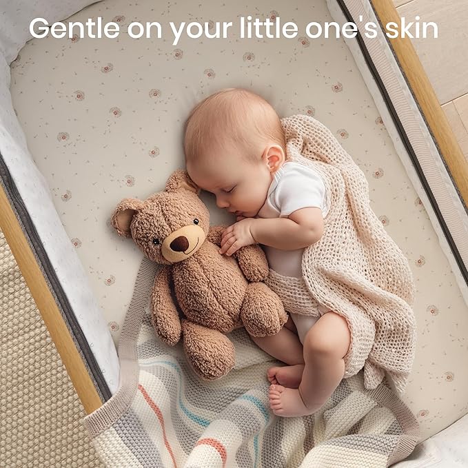 Tutti Bambini Premium Bassinet Sheets (2 Pack) - Soft & Breathable Bamboo Viscose Jersey, Double-Strength Bedside Sleeper Sheets, Fits Mattresses from 20.8 x 31.5 in to 23.6 x 35.4 in (Cocoon)