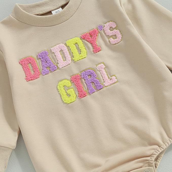Infant Baby Girl Fall Outfit Sweatshirt Romper Letter Embroidery Jumpsuit Big Lil Sis Matching Newborn Winter Clothes