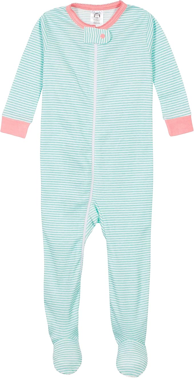 Gerber Baby Girls' 2-Pack Footed Pajamas