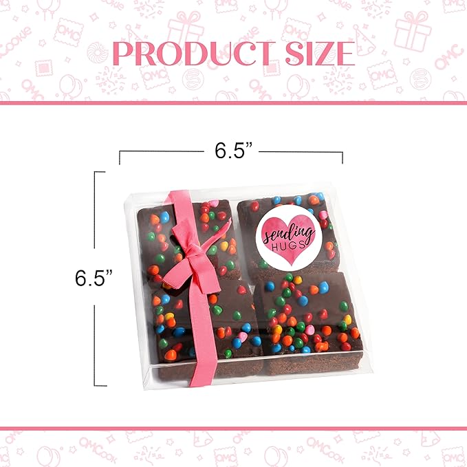 Sending Hugs Gift Basket Care Package Chocolate Brownies Food Gift For Women | Nut Free Dairy Free | Sending Love