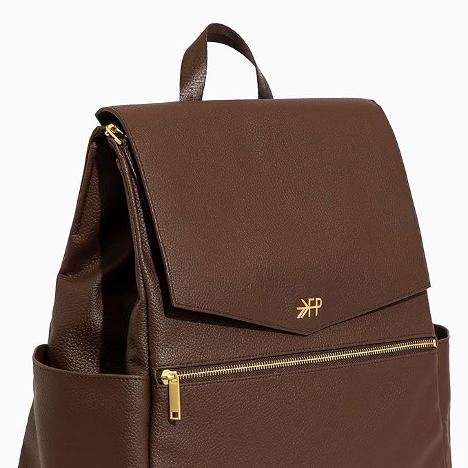 Freshly Picked Classic II Diaper Bag Backpack, Wipeable Vegan Leather With Changing Pad, Convertible (Espresso V2)