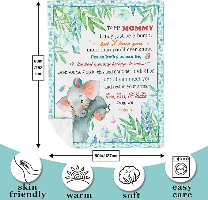 Xutapy New Mom Gifts for Women, Mom to be Blanket 60’’x50’’, First Time Mom Gifts Ideas, Best Gift for New Mom Mommy After Birth, New Pregnancy Gifts for Mom Throw Blanket, Gender Reveal Gifts