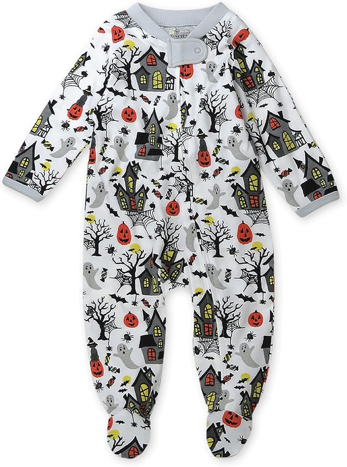 HonestBaby Baby Celebration Sleep & Play Footed One-Piece Pajama Sleeper 100% Organic Cotton