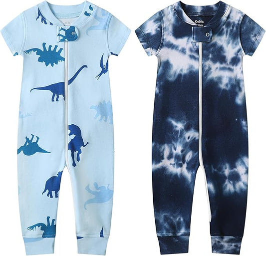 Owlivia Baby Boy Romper, Unisex Short-sleeve Summer Outfit, 100% Organic Cotton Girl One-Piece Jumpsuit