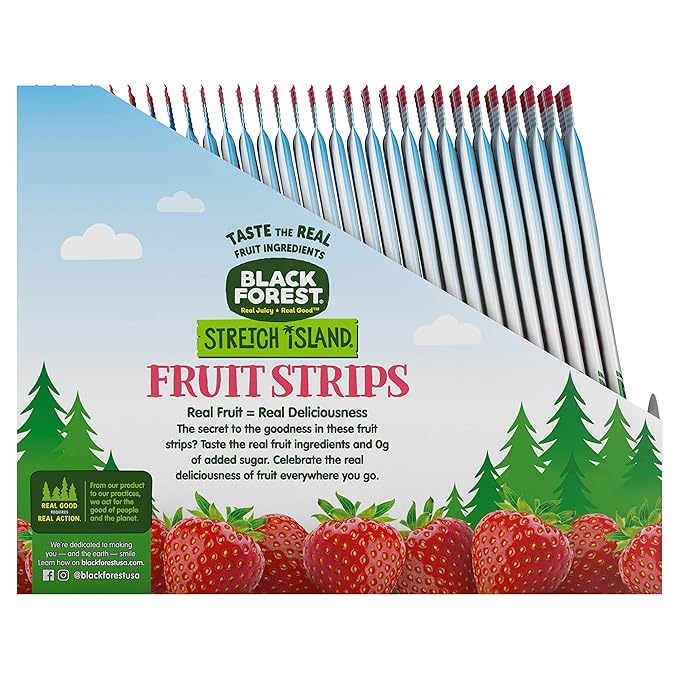 Black Forest Stretch Island Fruit Strips, Strawberry, 0.5ounce Strips (Pack of 30)
