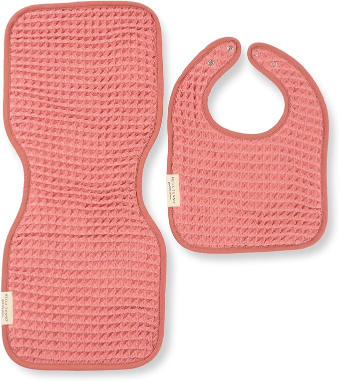 Bella Tunno Baby Bibs and Burp Cloths Set – Reversible Drool Bibs and Soft Absorbent Newborn Burp Cloths, Oeko-TEX Certified (Watermelon)
